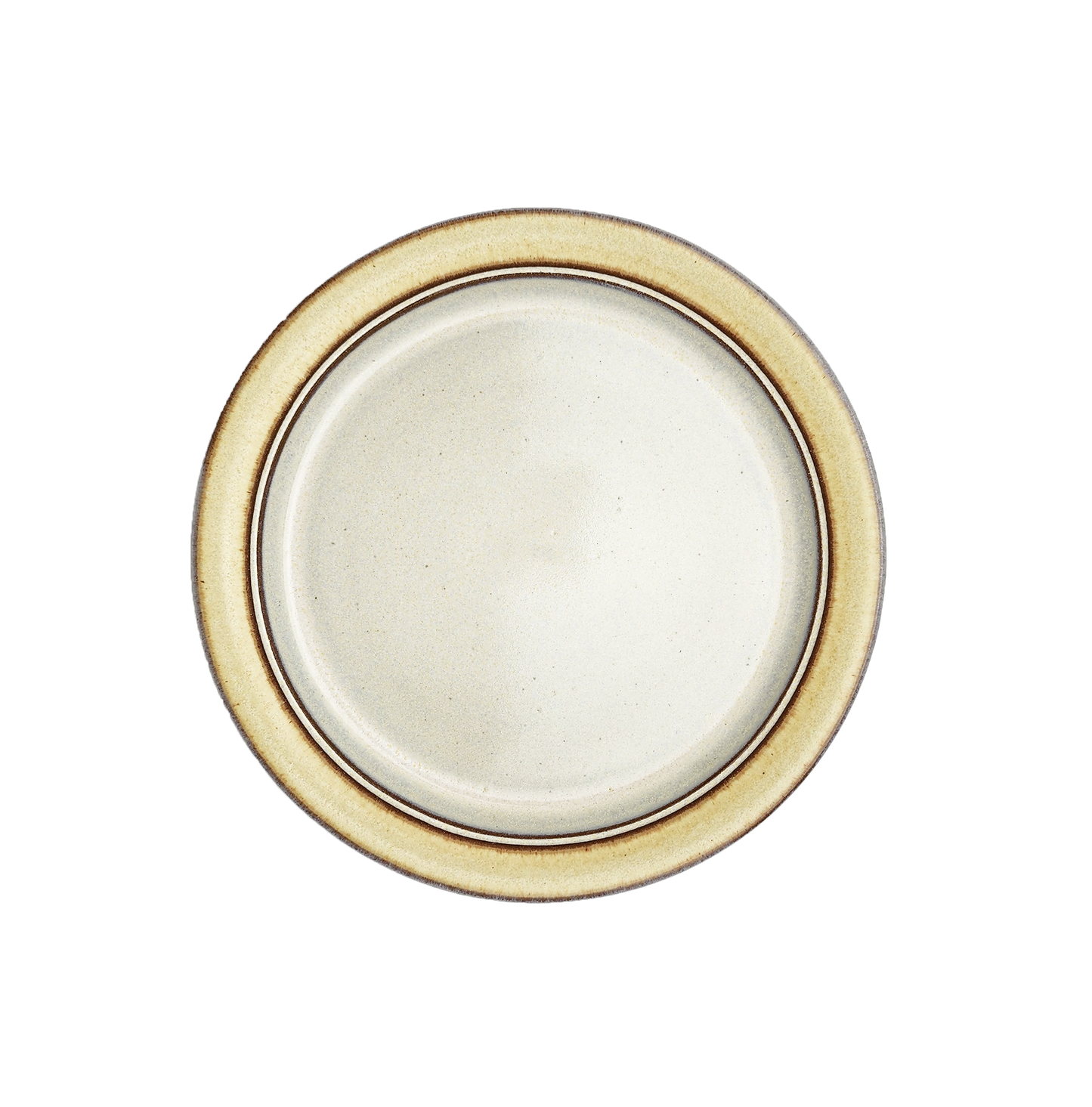 Image Description for Lunch Plate (8.5") in Butter Yellow: A lunch plate from Clinton Pottery's Handmade Dinnerware Collection, featuring a warm "Butter Yellow" glaze. The 8.5-inch plate displays a glossy finish with hues reminiscent of a sun-kissed meadow. Its versatile size is ideal for serving smaller meals or appetizers with a comforting touch of warmth.