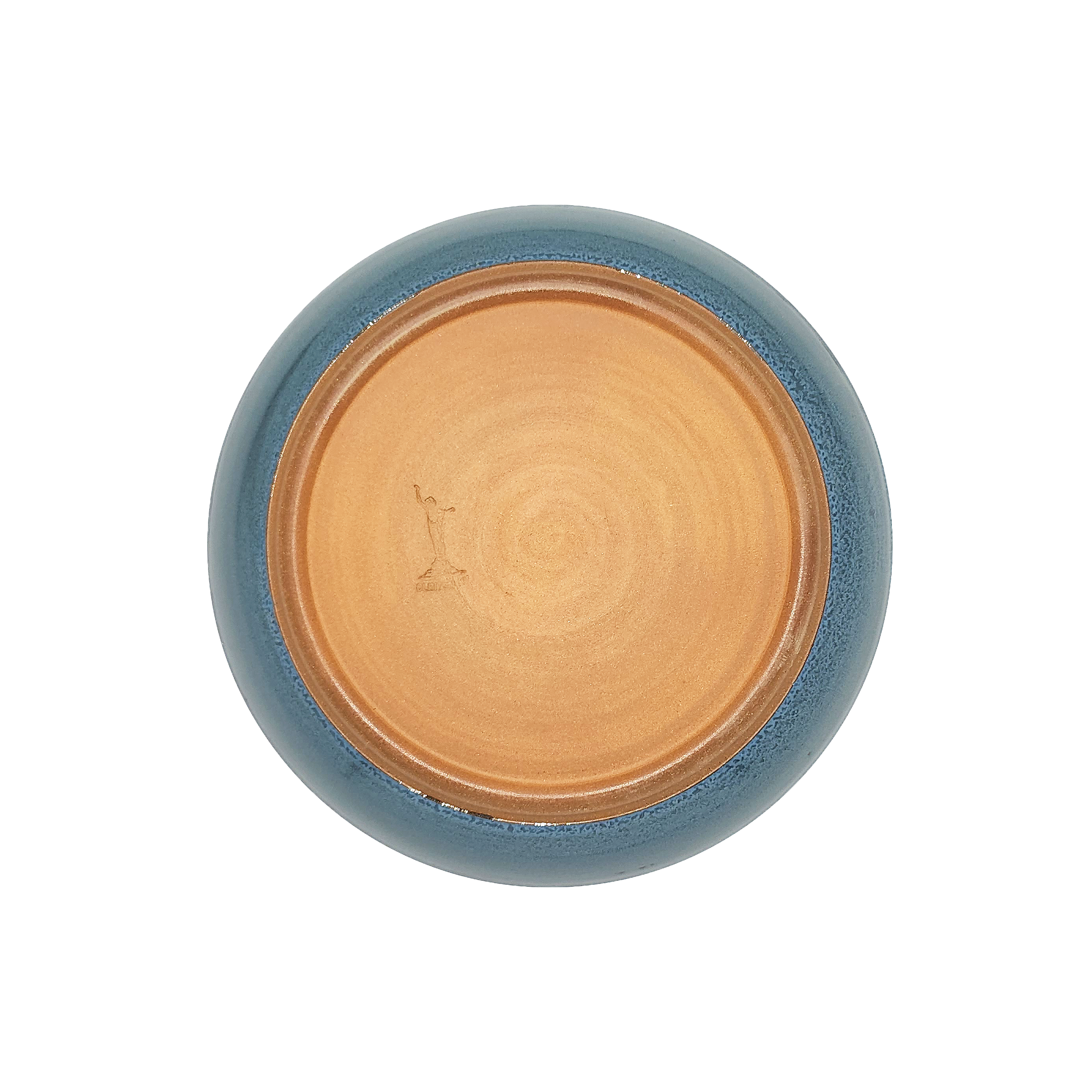Image: A large pasta dish with a diameter of 10 inches, handcrafted by Clinton Pottery, featuring a light blue glaze. The gentle blue color of the glaze adds a calming and soothing ambiance, making it an ideal choice for presenting generous servings of pasta dishes with a hint of tranquility.